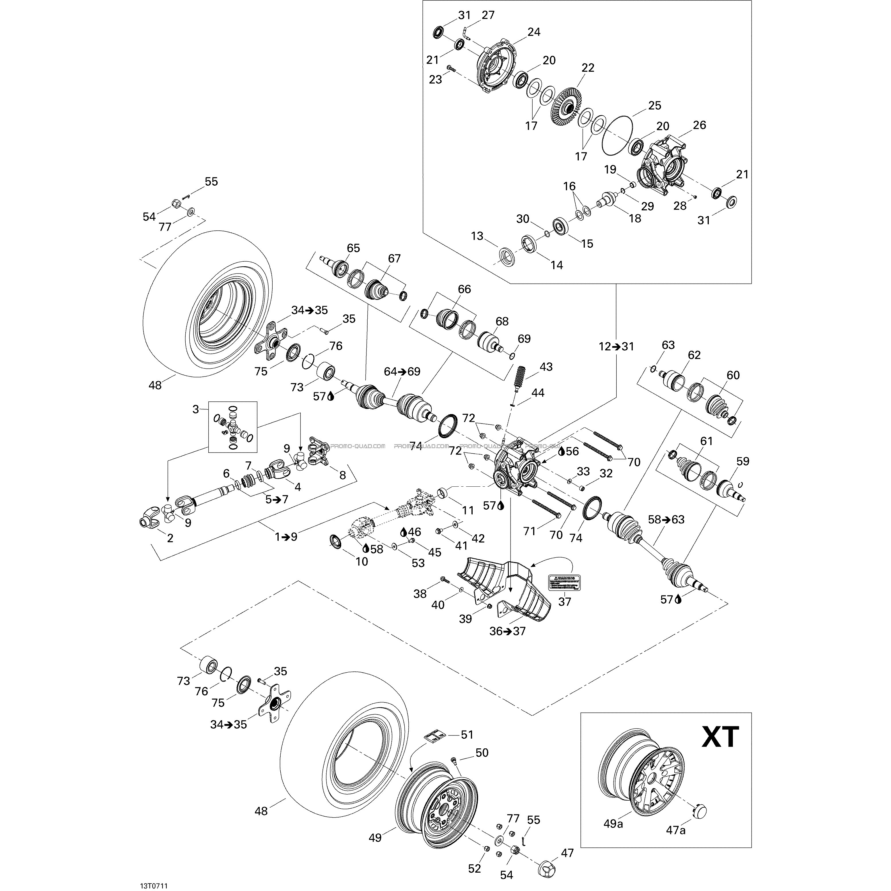 Système Entraînement Arrière STD  Can-am  2007 Toutes les cylindrées  pièces OEMSystème Entraînement Arrière STD  Can-am  2007 Toutes les cylindrées  pièces OEM