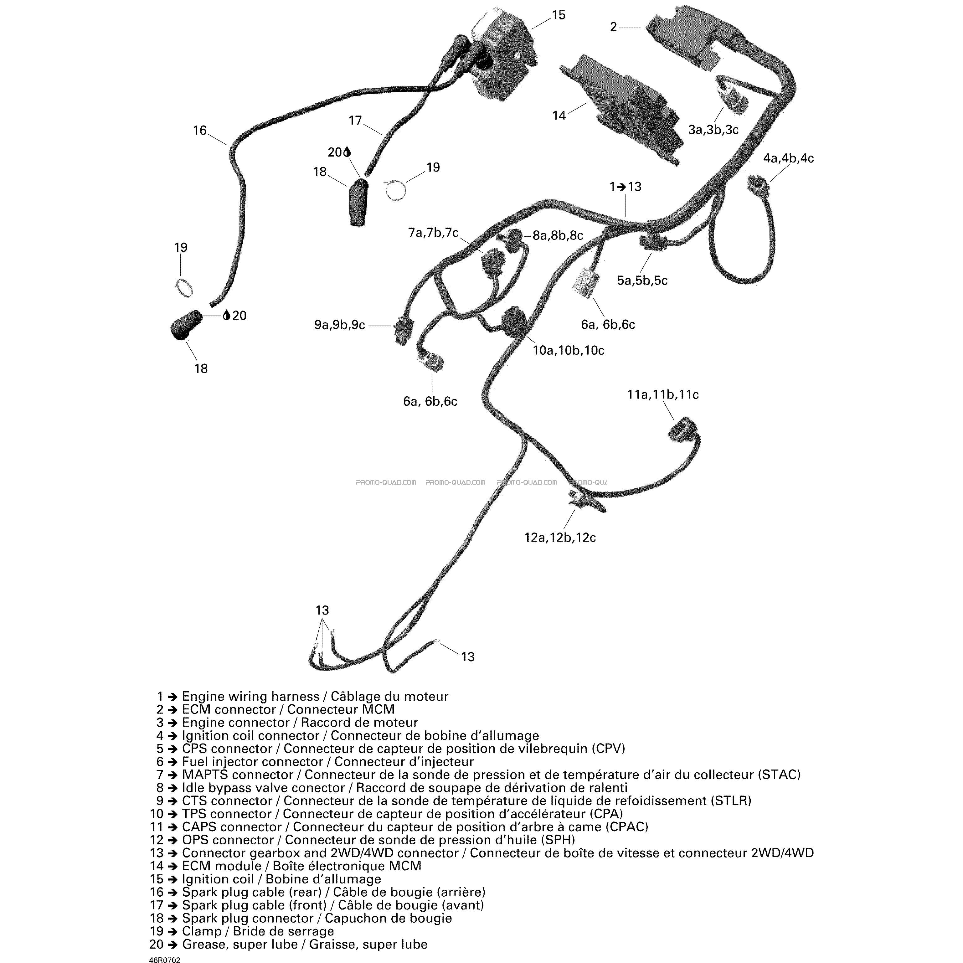 Câblage Moteur  Can-am  2007 Toutes les cylindrées  pièces OEMCâblage Moteur  Can-am  2007 Toutes les cylindrées  pièces OEM