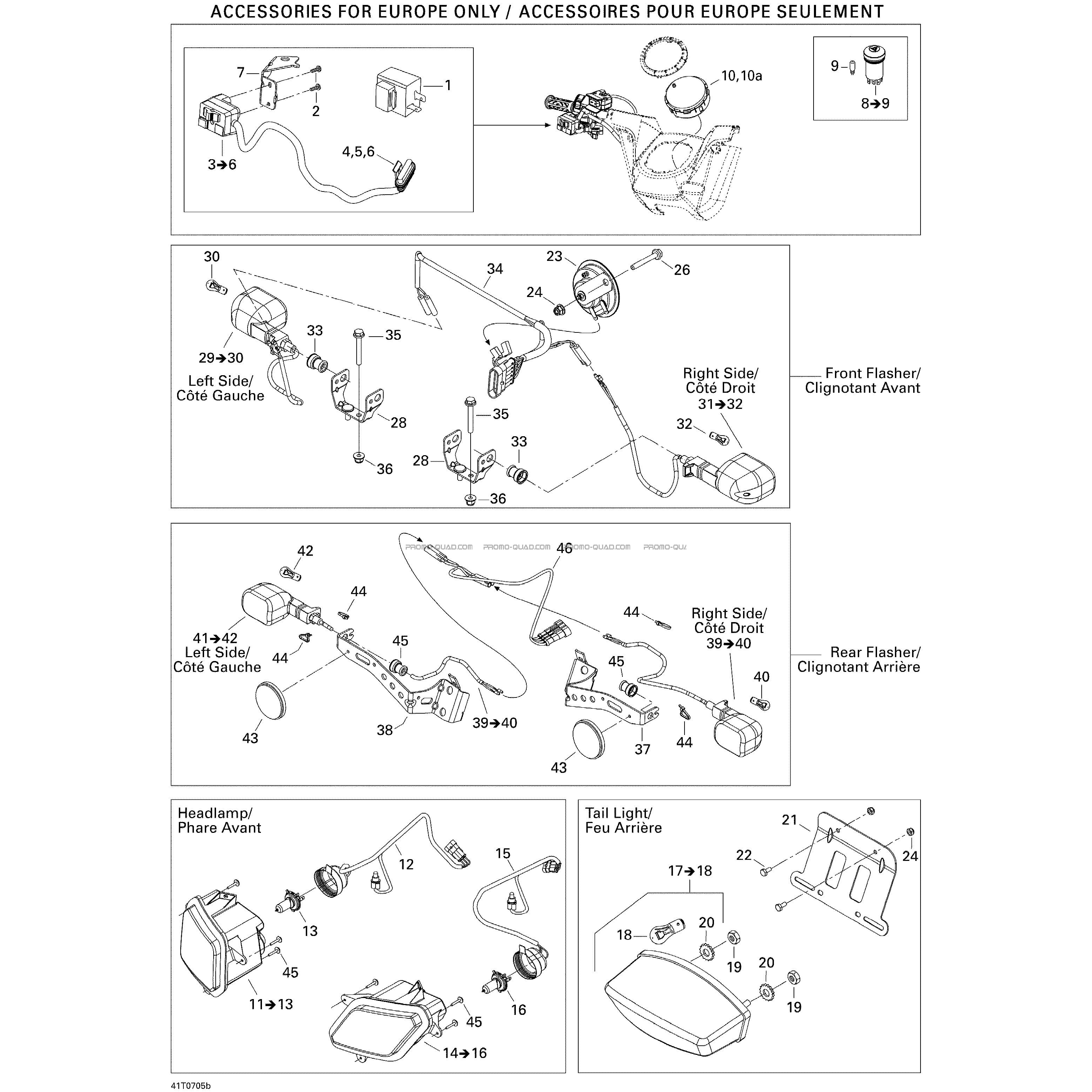 Accessoires Électriques Euro  Can-am  2007 Toutes les cylindrées  Original parts OEMAccessoires Électriques Euro  Can-am  2007 Toutes les cylindrées  Original parts OEM