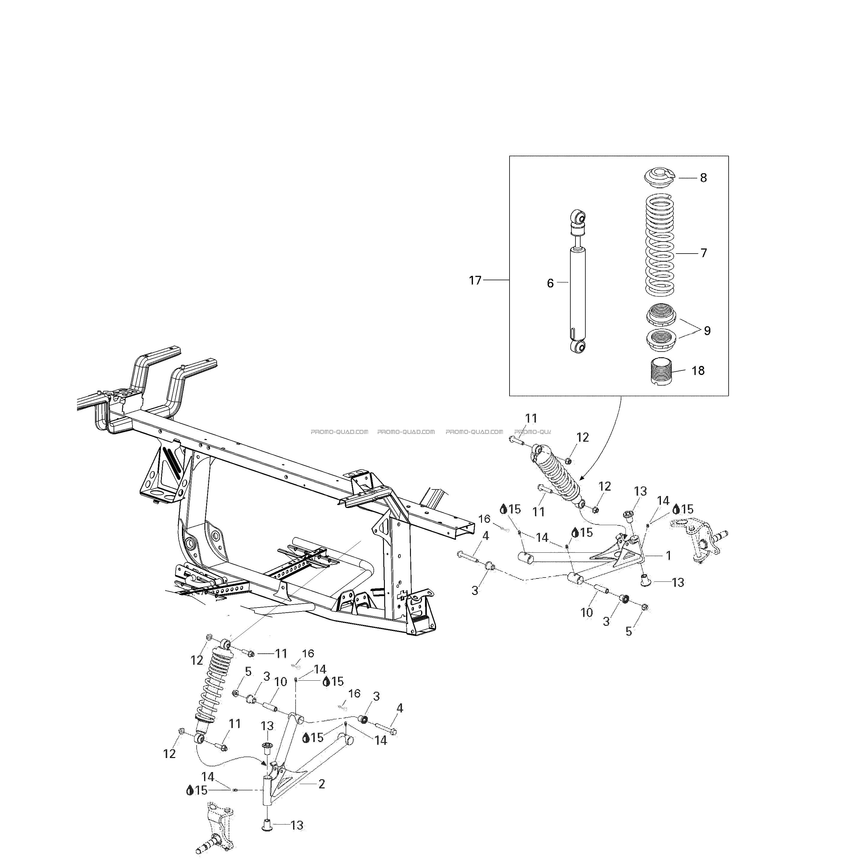 Suspension Avant  Can-am  2007 Toutes les cylindrées  Original parts OEMSuspension Avant  Can-am  2007 Toutes les cylindrées  Original parts OEM